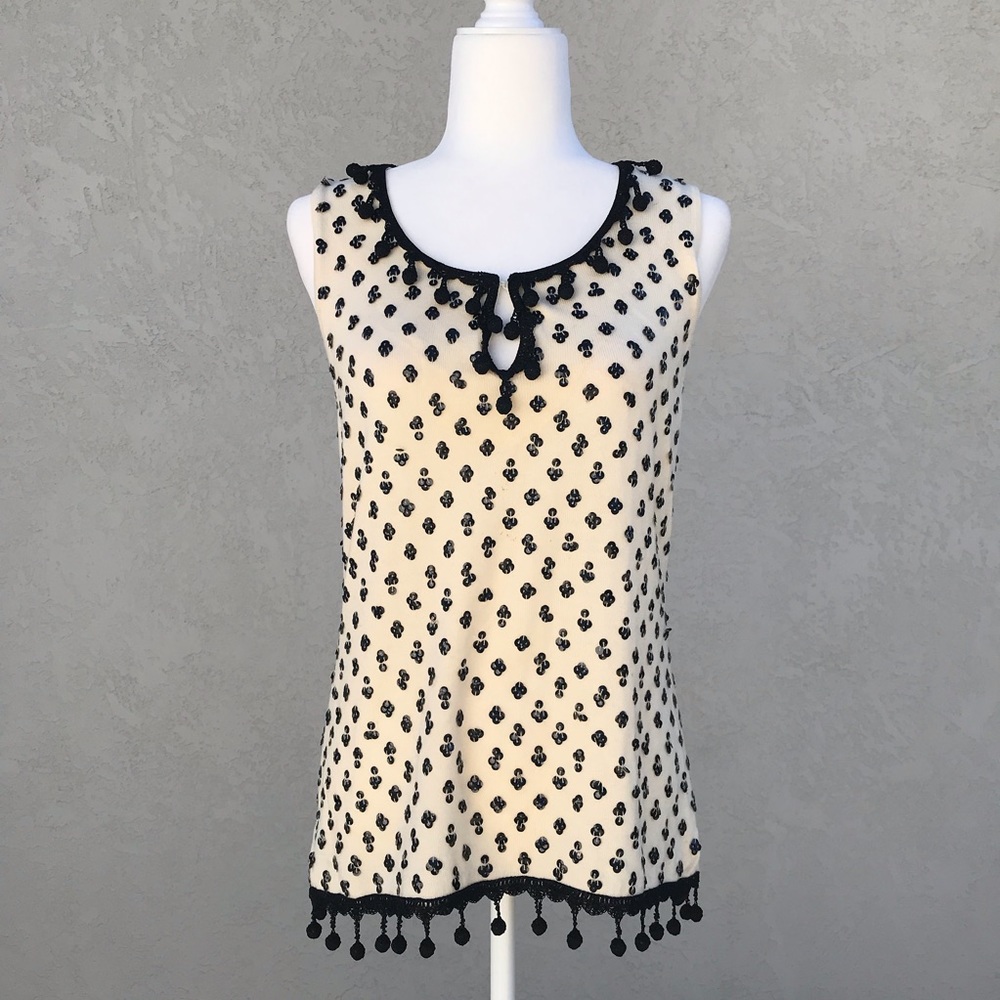 Nanette Lepore Pom Pom Sequin Top